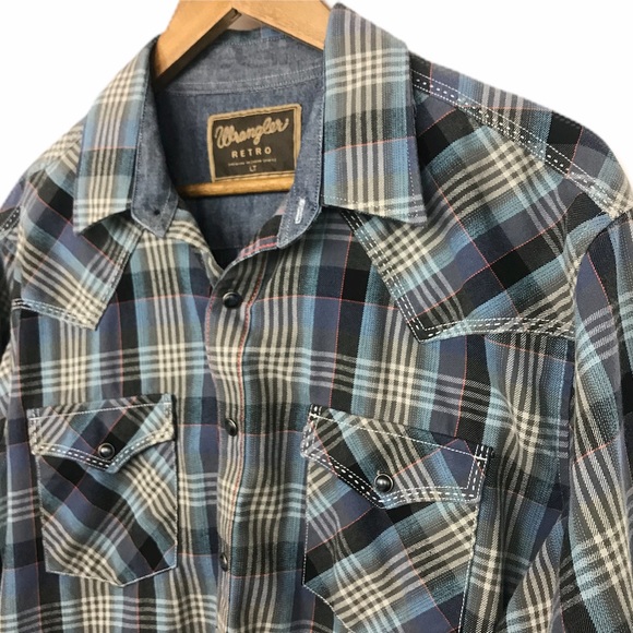 Wrangler Mens Snap Button Shirt Size 